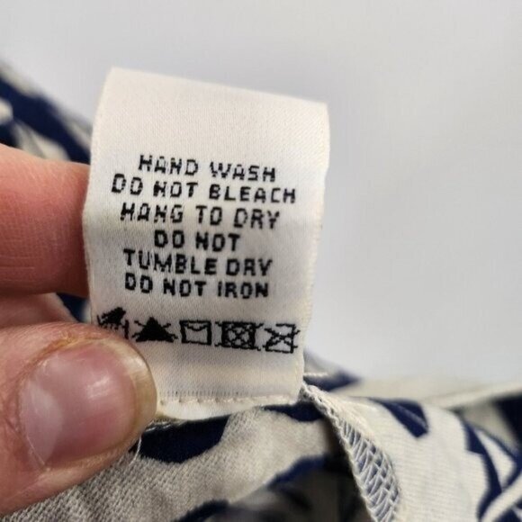 Max Studio Womens Fit & Flare Dress XS Navy Printed Smocked Sleeveless BOHO - Picture 6 of 8